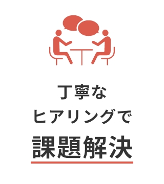 丁寧なヒアリングで課題解決